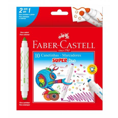 Caneta Hidrográfica 10 Cores Super Duo 2 Pontas Faber-castell - Faber castell é ruim? Caneta Hidrográfica 10 Cores Super Duo 2 Pontas Faber-castell - Faber castell é boa?
