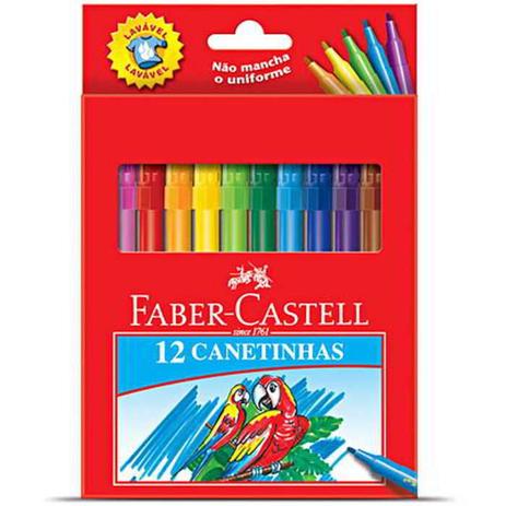 Caneta Hidrográfica 12 Cores Grande Faber-castell - Faber castell Menor preço em Caneta Hidrográfica 12 Cores Grande Faber-castell - Faber castell