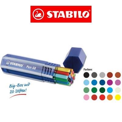 Caneta Hidrográfica 20 Cores Big Pen Box 6820 Stabilo Menor preço em Caneta Hidrográfica 20 Cores Big Pen Box 6820 Stabilo