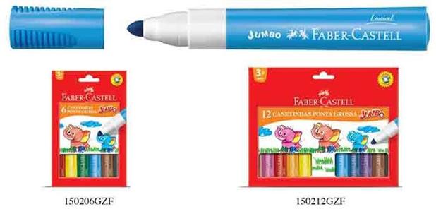 Caneta Hidrográfica 6 Cores Jumbo Faber-castell - Faber castell Menor preço em Caneta Hidrográfica 6 Cores Jumbo Faber-castell - Faber castell
