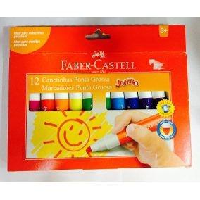 Caneta Hidrográfica Jumbo Faber Castell 12 Cores Menor preço em Caneta Hidrográfica Jumbo Faber Castell 12 Cores