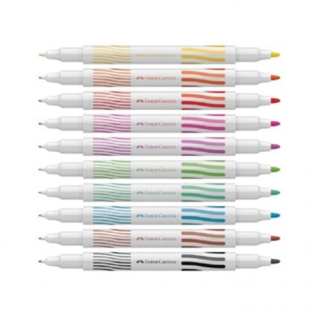 Caneta Hidrográfica Ponta Dupla 10 Cores Faber-castell - Faber castell Menor preço em Caneta Hidrográfica Ponta Dupla 10 Cores Faber-castell - Faber castell