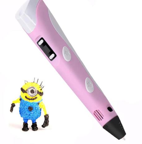 Caneta Impressora 3D Desenho Display Drawing Pen Bivolt Rosa (BSL-HEL-1 / Rosa) - Braslu Menor preço em Caneta Impressora 3D Desenho Display Drawing Pen Bivolt Rosa (BSL-HEL-1 / Rosa) - Braslu