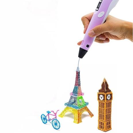 Caneta Impressora 3D Drawing Pen LCD Bivolt Rosa - Import Menor preço em Caneta Impressora 3D Drawing Pen LCD Bivolt Rosa - Import