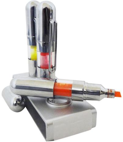 Caneta Marca Texto 3 Caneta com 1 suporte cromado Kit com 12 Escola Escritorio Brinde - Braslu é boa?