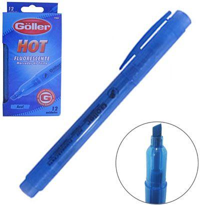 Caneta marca texto azul kit com 12 peças - Goller Menor preço em Caneta marca texto azul kit com 12 peças - Goller