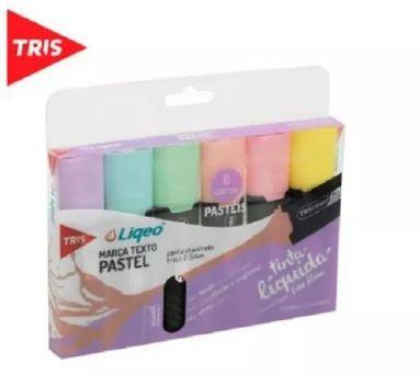 Caneta Marca Texto Liqeo Tris Estojo c/6 Cores Pastel - Summit Menor preço em Caneta Marca Texto Liqeo Tris Estojo c/6 Cores Pastel - Summit