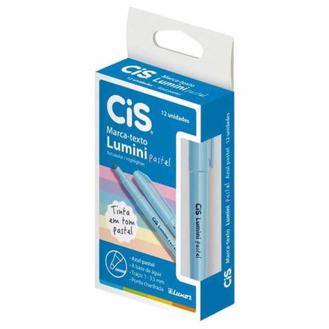 Caneta marca texto lumini pastel azul 57.0200 / 12un / cis Menor preço em Caneta marca texto lumini pastel azul 57.0200 / 12un / cis