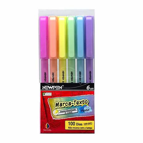Caneta Marca-Texto Pastel 6 Cores - Newpen Menor preço em Caneta Marca-Texto Pastel 6 Cores - Newpen