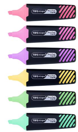 Caneta Marca Texto Pastel Liqeo 6 Cores Com 24 Unidades Tris Menor preço em Caneta Marca Texto Pastel Liqeo 6 Cores Com 24 Unidades Tris