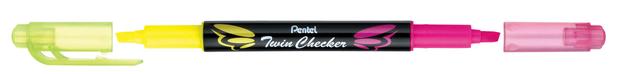 Caneta Marca Texto Pentel Twin Checker 1.0 à 3.5 mm Amarelo/Rosa SLW-8GPE Menor preço em Caneta Marca Texto Pentel Twin Checker 1.0 à 3.5 mm Amarelo/Rosa SLW-8GPE