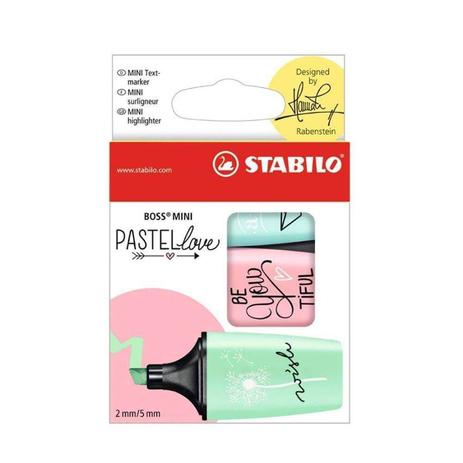Caneta Marca Texto Stabilo Love Mini Pastel tifany - 3 Cores Menor preço em Caneta Marca Texto Stabilo Love Mini Pastel tifany - 3 Cores