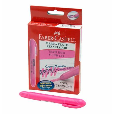 Caneta marca texto super gel rosa / 6un / faber Menor preço em Caneta marca texto super gel rosa / 6un / faber