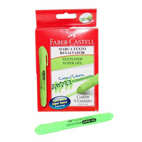 Caneta marca texto super gel verde / 6un / faber Menor preço em Caneta marca texto super gel verde / 6un / faber