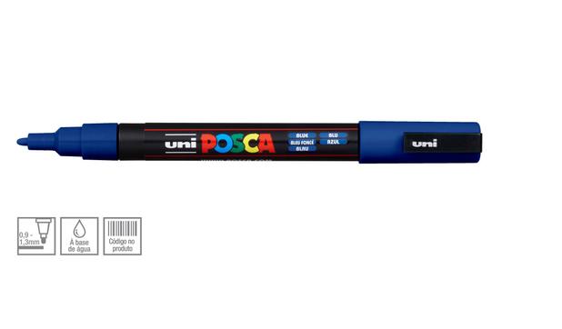 Caneta Marcador Artístico Uni-Ball Posca Fino 1.3 mm Azul PC-3M Menor preço em Caneta Marcador Artístico Uni-Ball Posca Fino 1.3 mm Azul PC-3M