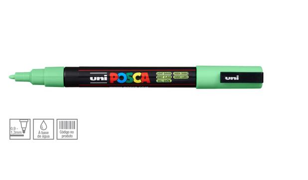 Caneta Marcador Artístico Uni-Ball Posca Fino 1.3 mm Vd Claro PC-3M Menor preço em Caneta Marcador Artístico Uni-Ball Posca Fino 1.3 mm Vd Claro PC-3M