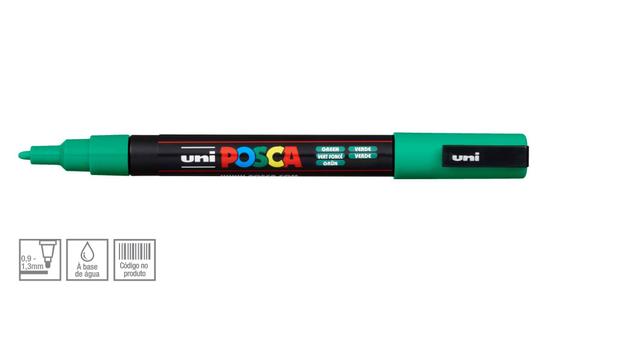 Caneta Marcador Artístico Uni-Ball Posca Fino 1.3 mm Verde PC-3M Menor preço em Caneta Marcador Artístico Uni-Ball Posca Fino 1.3 mm Verde PC-3M