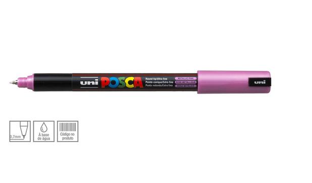 Caneta Marcador Posca Escolar 1 Unidade Rosa Metálico-Uniball - Uni-ball Menor preço em Caneta Marcador Posca Escolar 1 Unidade Rosa Metálico-Uniball - Uni-ball