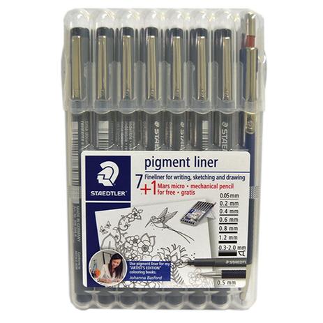 Caneta pigment liner c. 7 + 1 lapiseira - 308 sb8p - Staedtler Menor preço em Caneta pigment liner c. 7 + 1 lapiseira - 308 sb8p - Staedtler