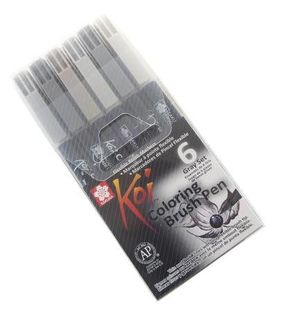 Caneta Pincel Koi Coloring Estojo com 6 Tons de Cinza Sakura é boa?