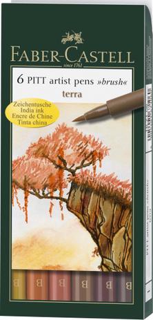 Caneta Pincel Pitt Estojo com 6 Tons Terra Ref.167106 Faber-Castell - Faber castell Menor preço em Caneta Pincel Pitt Estojo com 6 Tons Terra Ref.167106 Faber-Castell - Faber castell