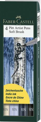 Caneta Pincel Pitt Soft Brush Estojo com 4 Unidades Faber-Castell - Faber castell Menor preço em Caneta Pincel Pitt Soft Brush Estojo com 4 Unidades Faber-Castell - Faber castell