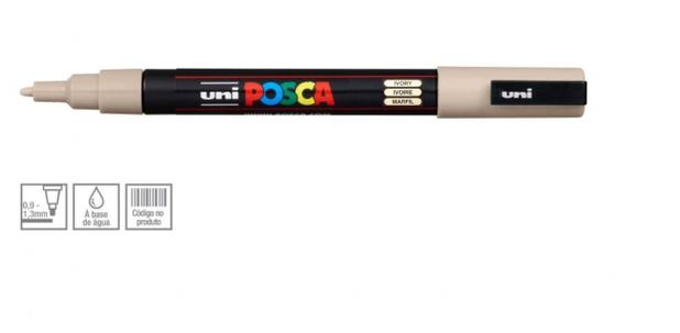 Caneta Posca Marcador Permanente 3M Ivory Cor Branco Marfim - Uniball Menor preço em Caneta Posca Marcador Permanente 3M Ivory Cor Branco Marfim - Uniball