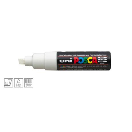 Menor preço em Caneta Posca Uni Ball Pc-8k Ponta Biselada Grossa De Acrílico 8 Mm - Branca - Uni-ball