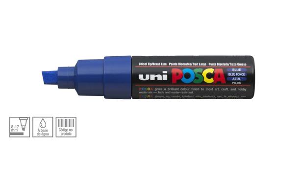 Menor preço em Caneta Posca Uni Ball PC-8K Ponta Biselada Grossa de Acrílico 8 mm - Cor: Blue - Uniball