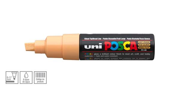 Caneta Posca Uni Ball PC-8K Ponta Biselada Grossa de Acrílico 8 mm - Cor: Light Orange - Uniball Menor preço em Caneta Posca Uni Ball PC-8K Ponta Biselada Grossa de Acrílico 8 mm - Cor: Light Orange - Uniball