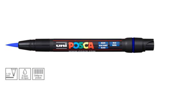 Caneta Posca Uni Ball PCF-350 Ponta Pincel em Poliéster 0,1 à 10 mm - Cor: Blue - Uniball é boa?