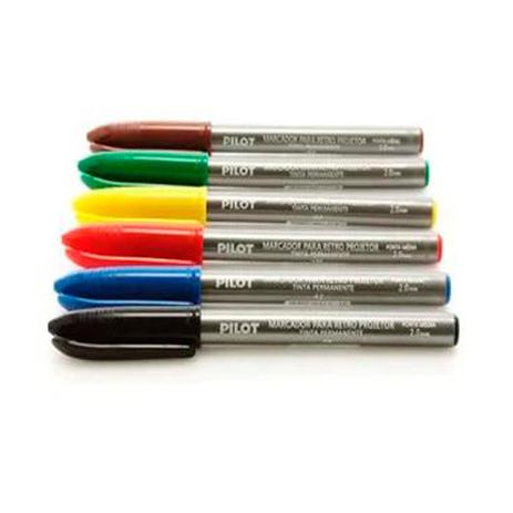 Caneta Retroprojetor 2.0mm Marcador C/6 Cores - Pilot Menor preço em Caneta Retroprojetor 2.0mm Marcador C/6 Cores - Pilot