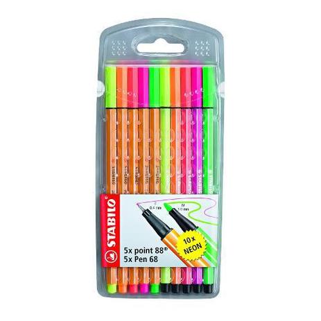 Caneta Stabilo - Kit c/ 5 point 88 Neon e 5 pen 68 Neon Menor preço em Caneta Stabilo - Kit c/ 5 point 88 Neon e 5 pen 68 Neon