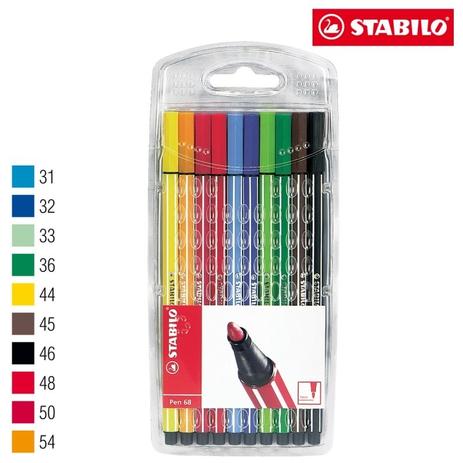 Caneta Stabilo pen 68 com 10 cores Menor preço em Caneta Stabilo pen 68 com 10 cores