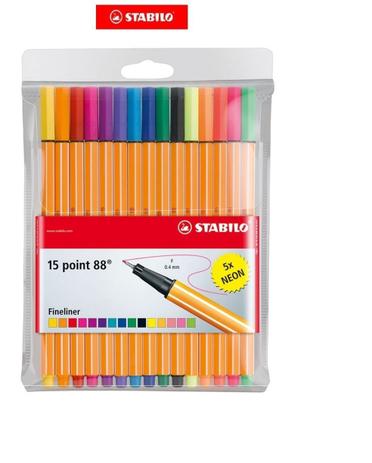 Caneta Stabilo Point 8815-1 C/ 10 + 5 Neon - 15 Cores é boa?