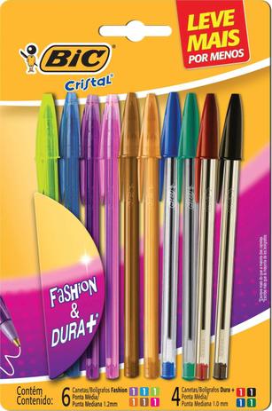 Canetas Esferográficas Cristal Fashion 10 Cores - Bic é boa?