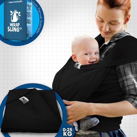 Canguru Wrap Sling Bebê Carregador Carrier Enxoval Passeio Preto (Black) - WRAP SLING CO. Menor preço em Canguru Wrap Sling Bebê Carregador Carrier Enxoval Passeio Preto (Black) - WRAP SLING CO.