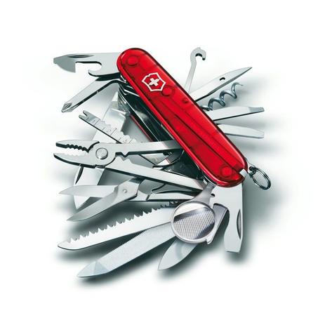 Canivete Suíço Victorinox Swisschamp Vermelho Translúcido 33 funções Original 1.6795.T Menor preço em Canivete Suíço Victorinox Swisschamp Vermelho Translúcido 33 funções Original 1.6795.T