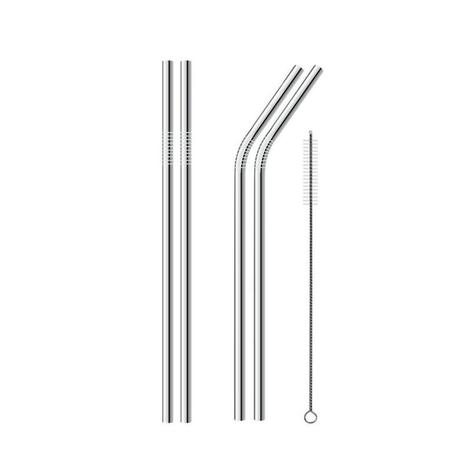 Canudo Aço Inox Reutilizavel Kit com 4 Curvo e Reto Limpador Eco - Braslu Menor preço em Canudo Aço Inox Reutilizavel Kit com 4 Curvo e Reto Limpador Eco - Braslu