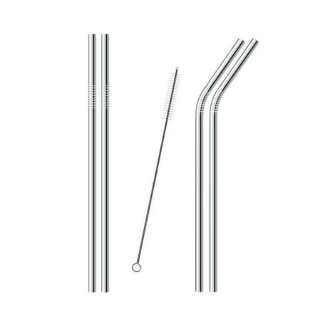 Canudo Aço Inox Reutilizavel Limpador Eco Kit com 4 Curvo e Reto - Ab midia Menor preço em Canudo Aço Inox Reutilizavel Limpador Eco Kit com 4 Curvo e Reto - Ab midia