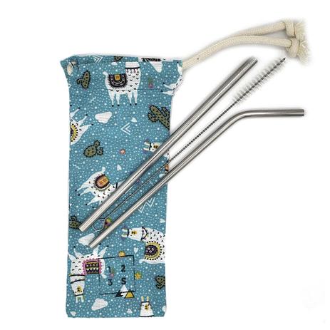 Canudo Ecológico de Aço Inox - Kit Completo com 2 canudos 1 escova e 1 saquinho com estampa Lhama - 123 sublime Menor preço em Canudo Ecológico de Aço Inox - Kit Completo com 2 canudos 1 escova e 1 saquinho com estampa Lhama - 123 sublime