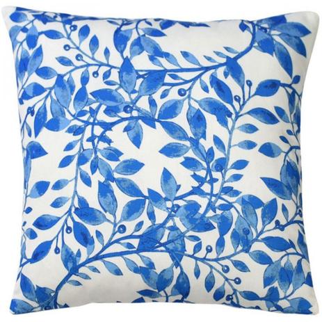 Menor preço em Capa Almofada Poliéster Blue Leaves 45cmx45cmx46,5cm Azul - Urban