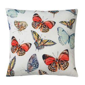 Menor preço em Capa almofada poliester butterflies fd branco 45 x 45 cm - Urban