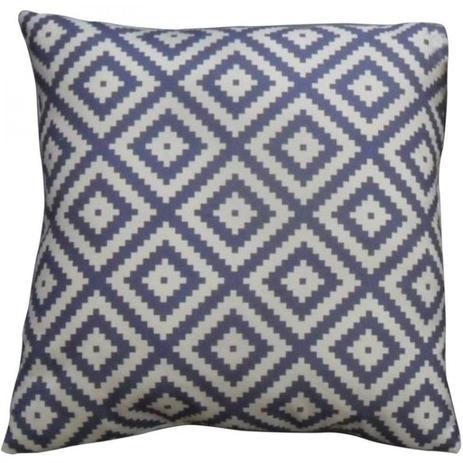 Menor preço em Capa Almofada Poliéster Retro Tiles 45cmx45cmx46,5cm Azul/Branco - Urban