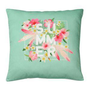 Menor preço em Capa almofada poliester summer flowers fd verde 45 x 45 cm - Urban