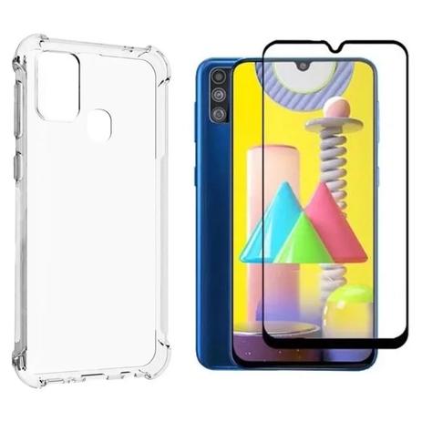 Capa Capinha Case Anti impacto transparente Reforçada + Pelicula de vidro  FULL 3D Samsung Galaxy M31 M315 em Promoção | Ofertas na Americanas