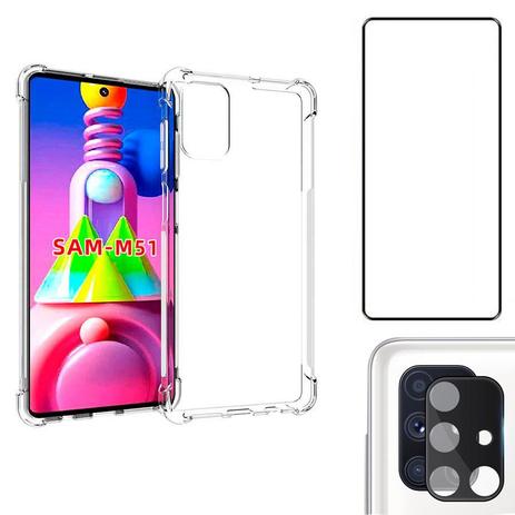 Capa Anti Impacto Galaxy M51 + Película Vidro 3D + Película de Câmera Lente  - Coronitas - Kit Capinha e Película para Celular - Magazine Luiza