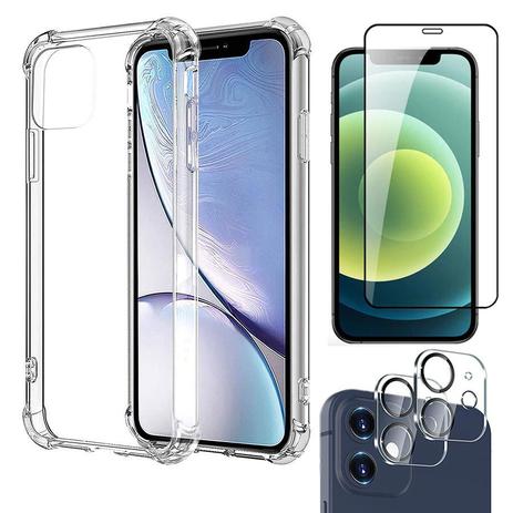 Capa Anti Shock iPhone 12 Mini + Película Vidro 3D + Película de Câmera -  JFO.Comercio - Kit Capinha e Película para Celular - Magazine Luiza