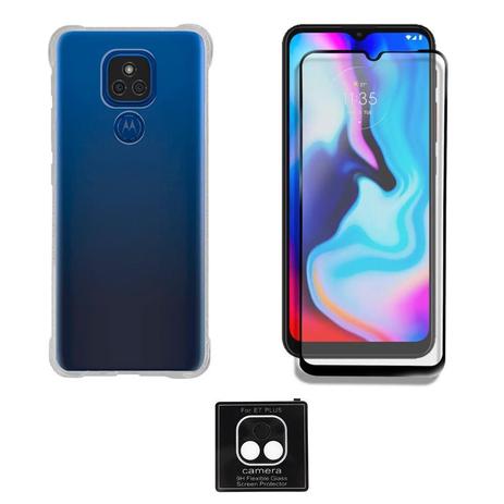 Capa Antiqueda Moto E7 Plus XT2081 + Película Vidro 3D Temperado + Película  Câmera - JFO.Comercio - Kit Capinha e Película para Celular - Magazine Luiza
