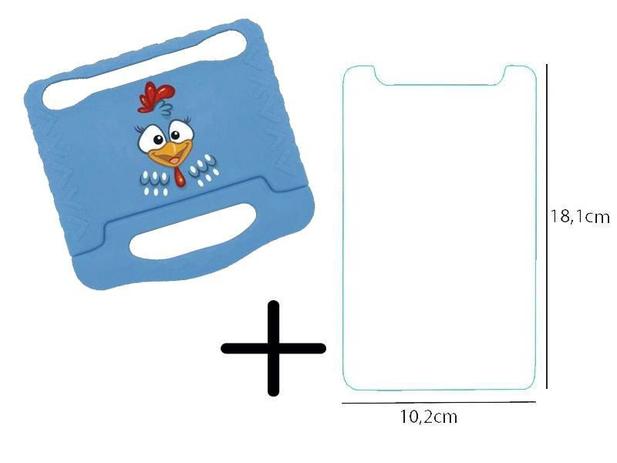 Capa Azul Multilaser Galinha Pintadinha Emborrachada + Película de Vidro Tablet 3G 7 Polegadas Menor preço em Capa Azul Multilaser Galinha Pintadinha Emborrachada + Película de Vidro Tablet 3G 7 Polegadas